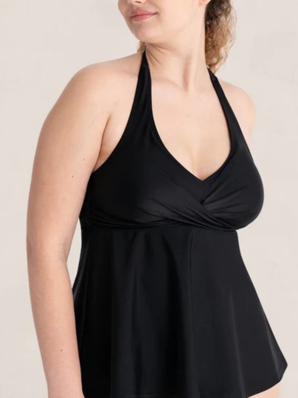 Shapermint Black Halter Swim Tankini Top & Bottoms